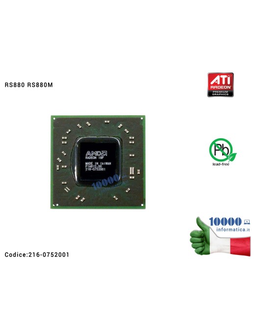 216-0752001 BGA AMD ATI Radeon 216-0752001 HD4200 RS880 RS880M IGP Graphic GPU IC Chip Grafico Chipset Video Nortg Bridge Not...