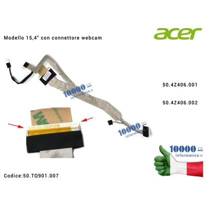 50.TQ901.007 Cavo Flat LCD ACER TravelMate 5230 5330 5530 5730 5530G 5730G Extensa 5230 5230E 5430 5630 5630EZ 5630G 50.4Z406...