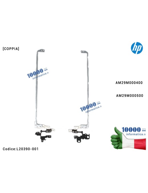 L20420-001 Cerniere Hinges LCD [COPPIA] HP 250 G7 255 G7 15-DA 15-DB [R+L] AM29M000400 AM29M000500 L20420-001