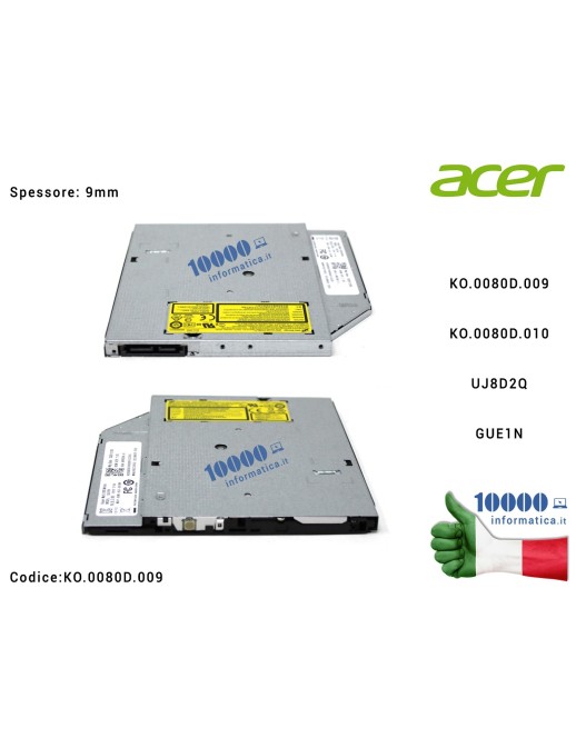 KO.0080D.009 Lettore Ottico DVD/R/Rw Smulti 9mm Tray 8X ACER Aspire E1-532 E1-532G E1-570 E1-572 E1-572G V5-471 V5-531G V5-56...