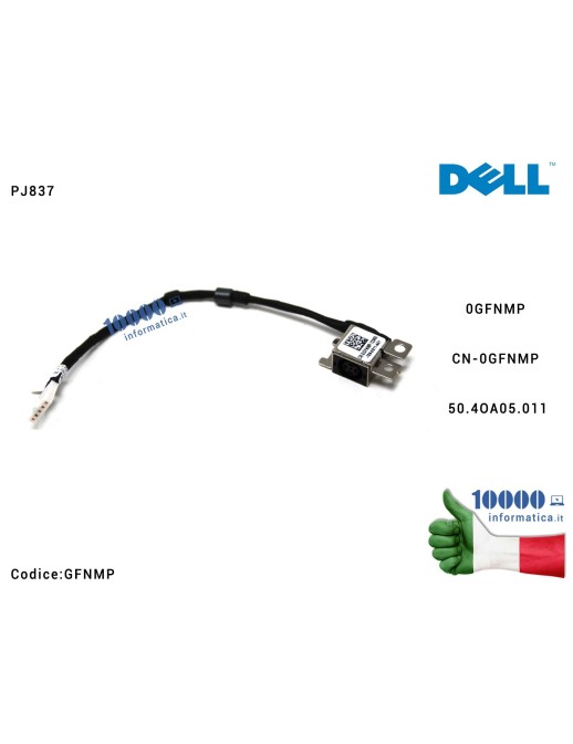 GFNMP Connettore DC Power Jack PJ837 per DELL Latitude 3340 3350 GFNMP 0GFNMP CN-0GFNMP 50.4OA05.011