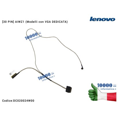 5C10J23727 Cavo Flat LCD LENOVO IdeaPad 500-15ISK Z41-70 Z51-70 [DIS] (VGA DEDICATA) DC020024W00 AIWZ1 EDP DIS CABLE 5C10J23727