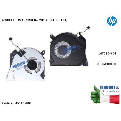 L45100-001 Ventola di Raffreddamento Fan CPU HP [UMA] ProBook 450 G6 450 G7 HSN-Q16C (VGA INTEGRATA) 0FL0A0000H L47696-001 L4...