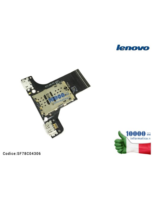 SF78C04306 Lettore SIM Jack Dock Board Connettore USB FPC LENOVO Yoga Book YB1-X91F YB1-X91L YB1-X90F YB1-X90L (ZA0V) YETI US...