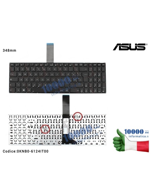 0KNB0-6124IT00 Tastiera Italiana ASUS X501 X501A X501U F501 F501A F501U (NO FRAME) (FLAT LUNGO) 0KNB0-6101IT00 0KNB0-6122IT0Q...