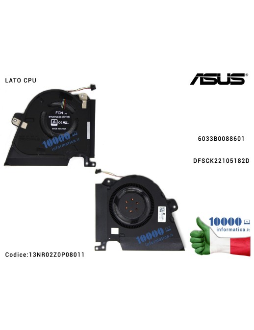 13NR02Z0P08011 Ventola Fan CPU ASUS ROG Zephyrus Duo 15 GX550 GX550L GX550LXS GX550LWS 6033B0088601 DFSCK22105182D 13NR02Z0P0...