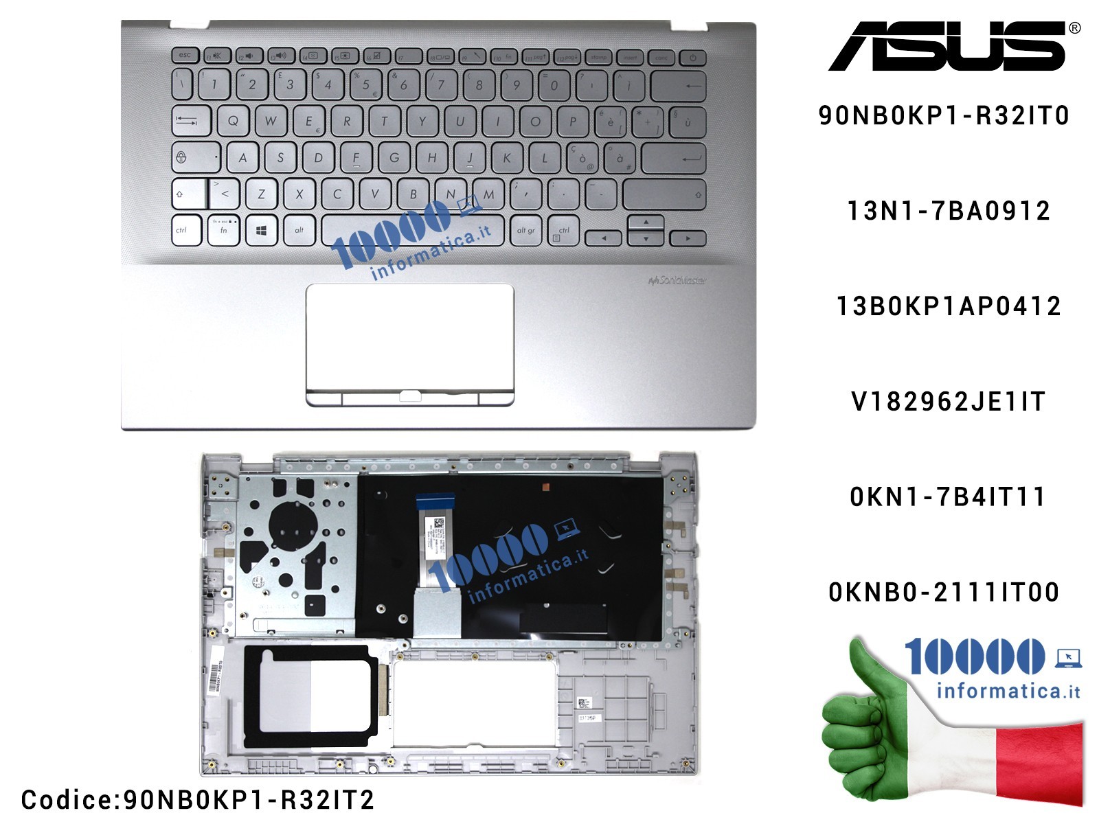 90NB0KP1-R32IT2 Tastiera Italiana Completa di Top Case Superiore ASUS VivoBook 14 X412 F412 S412 (Transparent Silver) X412D X... 90NB0KP1-R32IT2 Tastiera Italiana Completa di Top Case Superiore ASUS VivoBook 14 X412 F412 S412 (Transparent Silver) X412D X...