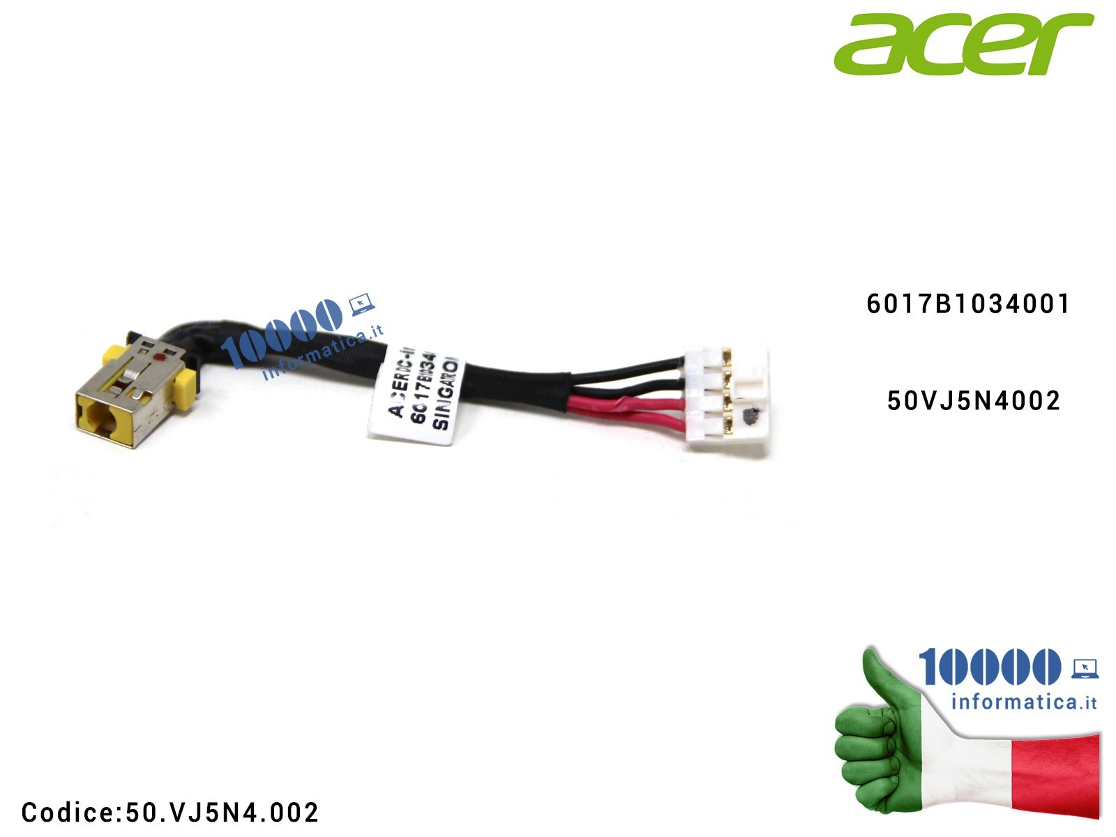 50.VJ5N4.002 Connettore di Alimentazione DC Power Jack ACER TravelMate X3410 X3310 X30-51 X314-51 TMX30-51 TMX314-51 TMX3310 ... 50.VJ5N4.002 Connettore di Alimentazione DC Power Jack ACER TravelMate X3410 X3310 X30-51 X314-51 TMX30-51 TMX314-51 TMX3310 ...
