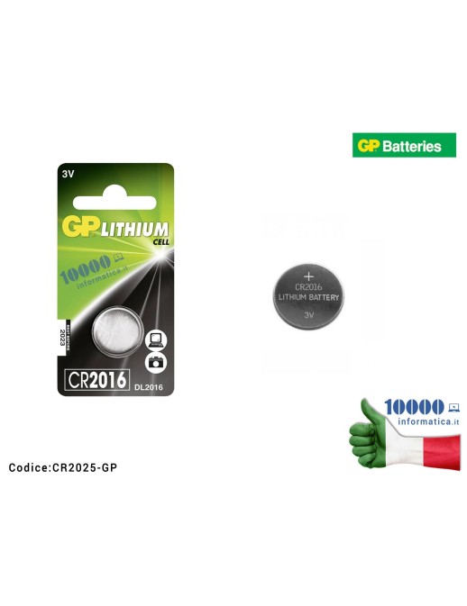 CR2016-GP Batteria Tampone CR2016 RTC CMOS Bios Orologio CR2016 ECR2016 DL2016 GP BATTERIES 3V 90mAh