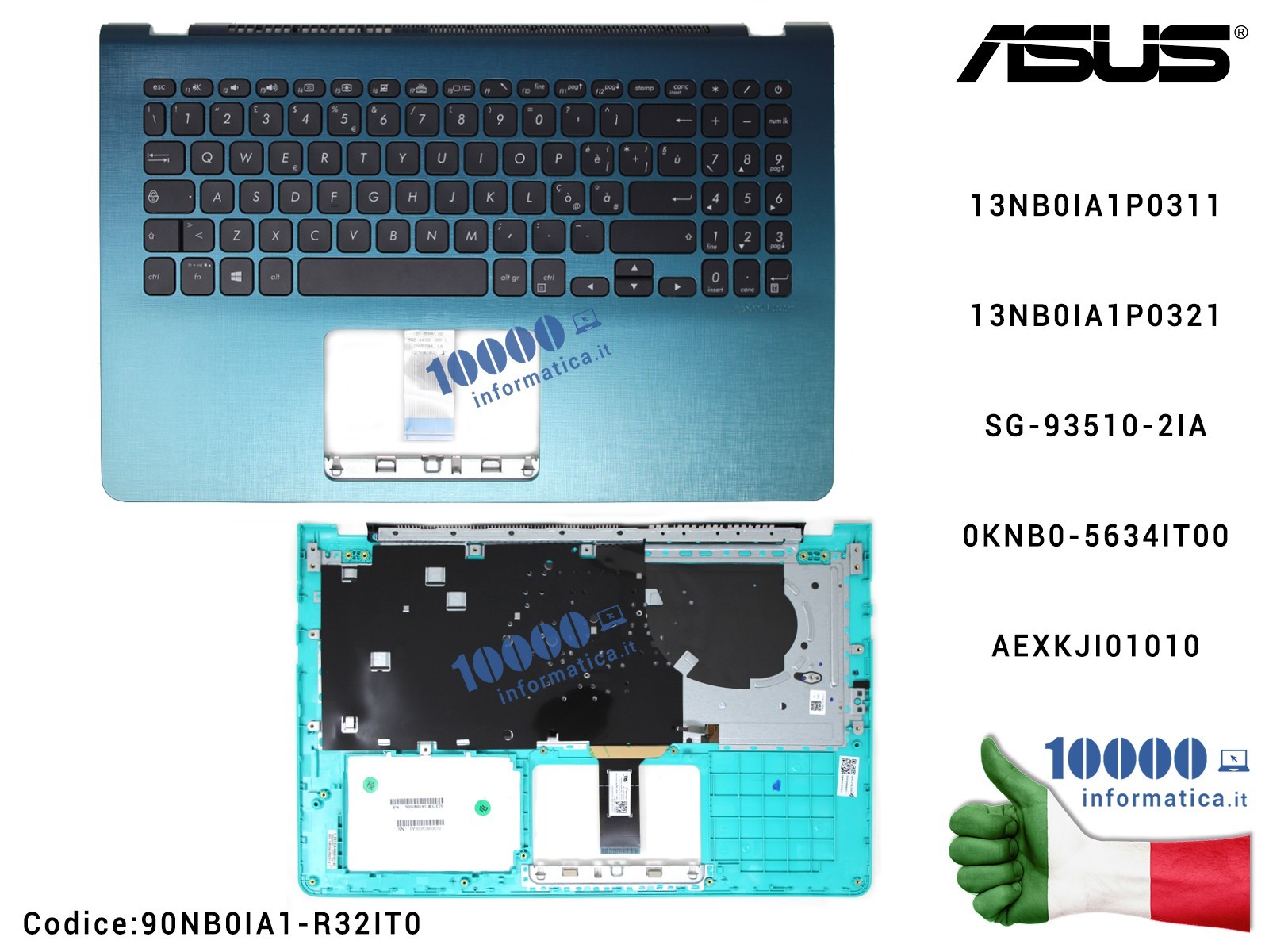 90NB0IA1-R32IT0 Italiana Poggiapolsi Retroilluminata Tastiera per Asus X530U S530U K530U X530UA Tastiera Italiana Retroillumi... 90NB0IA1-R32IT0 Italiana Poggiapolsi Retroilluminata Tastiera per Asus X530U S530U K530U X530UA Tastiera Italiana Retroillumi...