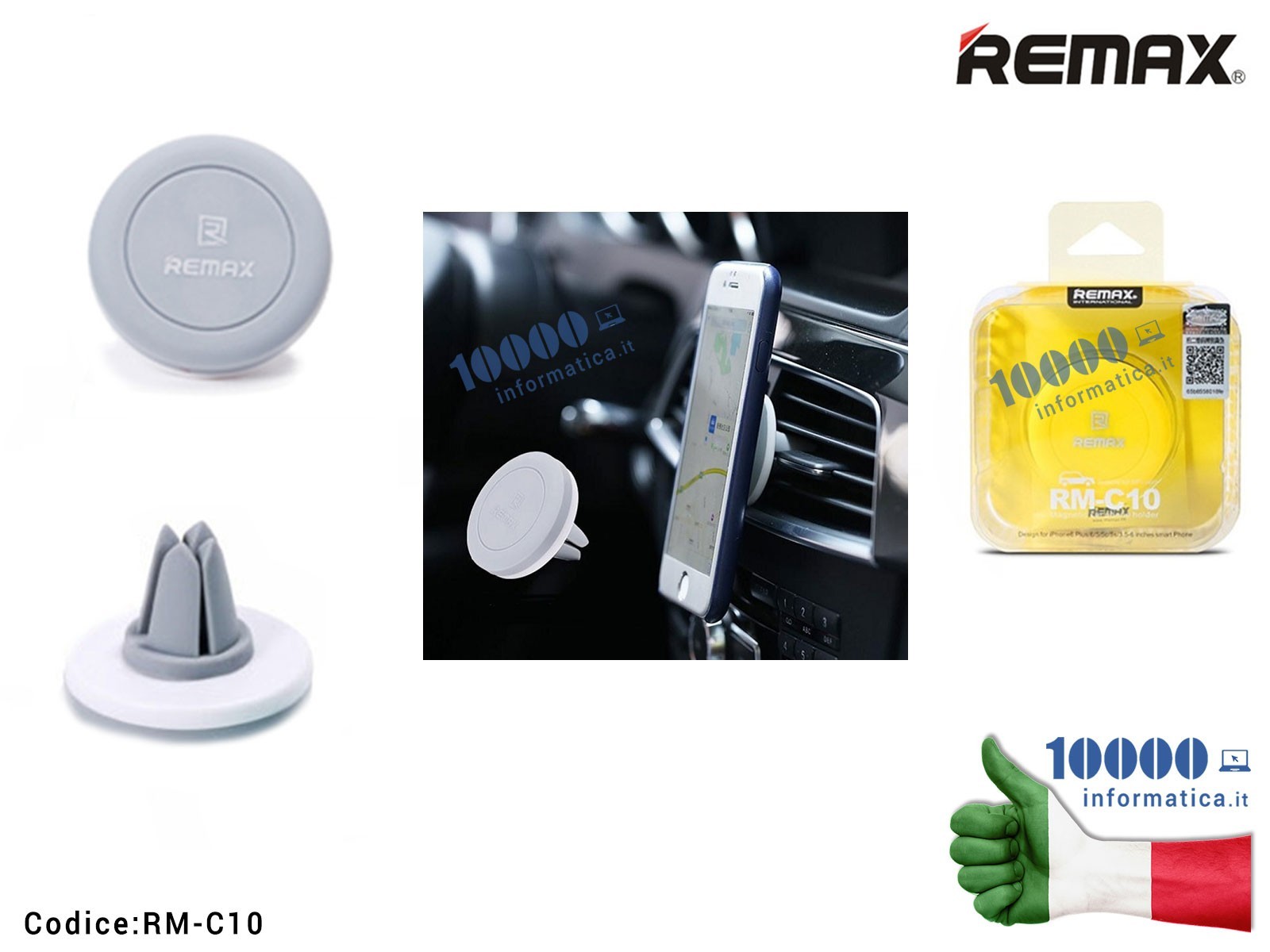 RM-C10 Supporto Magnetico Auto Universale per Smartphone REMAX RM-C10 Magnetic Air Vent Car Mount RM-C10 Supporto Magnetico Auto Universale per Smartphone REMAX RM-C10 Magnetic Air Vent Car Mount