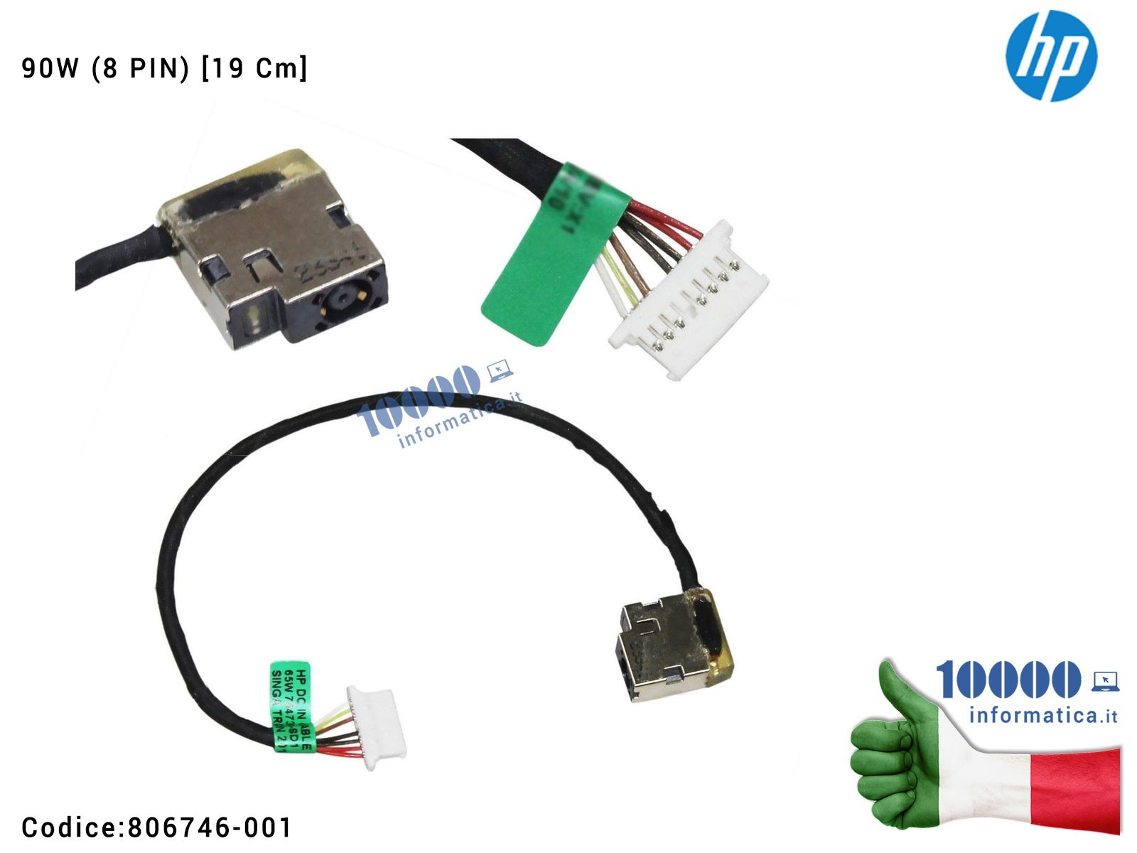 806746-001 Connettore DC Power Jack PJ969 HP Pavilion 15S-EQ 17-Y 15S-FQ 17-X 15-AB 15-AK 15T-AB 15T-AK 15Z-AB 90W (8 PIN) [1... 806746-001 Connettore DC Power Jack PJ969 HP Pavilion 15S-EQ 17-Y 15S-FQ 17-X 15-AB 15-AK 15T-AB 15T-AK 15Z-AB 90W (8 PIN) [1...