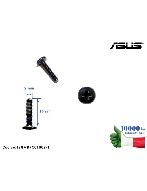13GMBKXC100Z-1 Vite di Fissaggio Notebook [M2*10L (K) B-ZN NY] (1 PZ) ASUS A555LD F302LA F553MA F555LA F555LD F556U G750J K50...