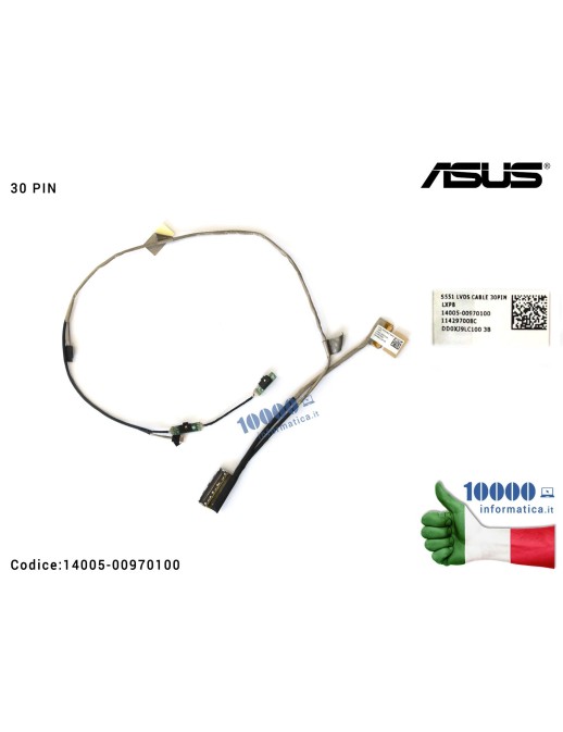 14005-00970100 Cavo Flat LCD ASUS [30 PIN] [TOUCH] A551L S551 K551 S551L K551L S551LA S551LB S551LN V551 DD0XJ9LC100 DD0XJ9IC010