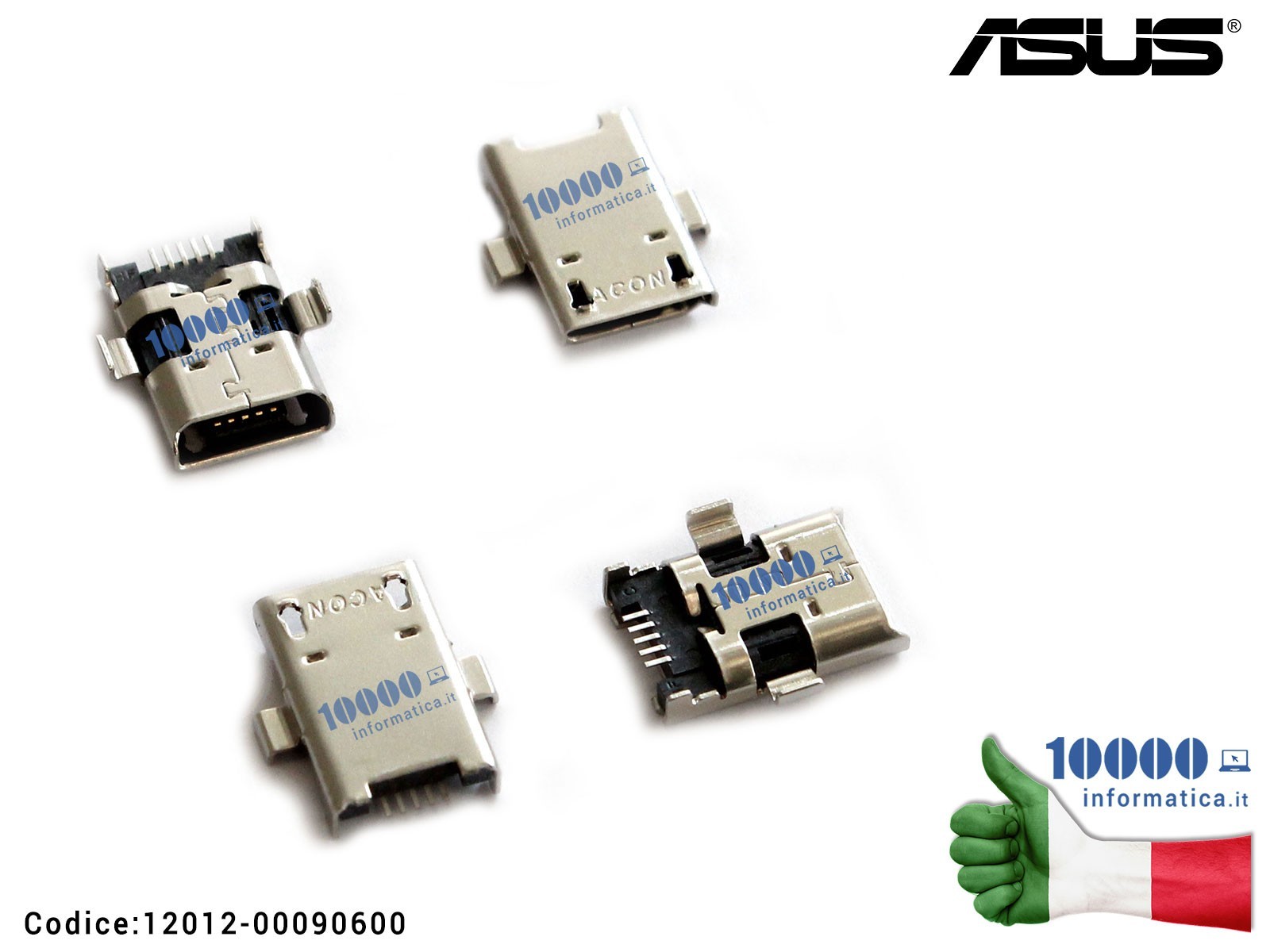 12012-00090600 Connettore di Alimentazione micro USB DC Power Jack ASUS ZenPad 10 Z300 Z300C Z300CT Z300CG Z300CNG Z300M (P02... 12012-00090600 Connettore di Alimentazione micro USB DC Power Jack ASUS ZenPad 10 Z300 Z300C Z300CT Z300CG Z300CNG Z300M (P02...