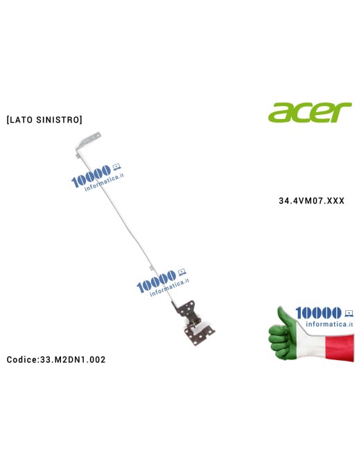 33.M2DN1.002 Cerniera [SX] Hinge ACER Aspire V5-531 V5-531G V5-571 V5-571G [LATO SINISTRO] 34.4VM07.XXX 33.M2DN1.002 33M2DN1002