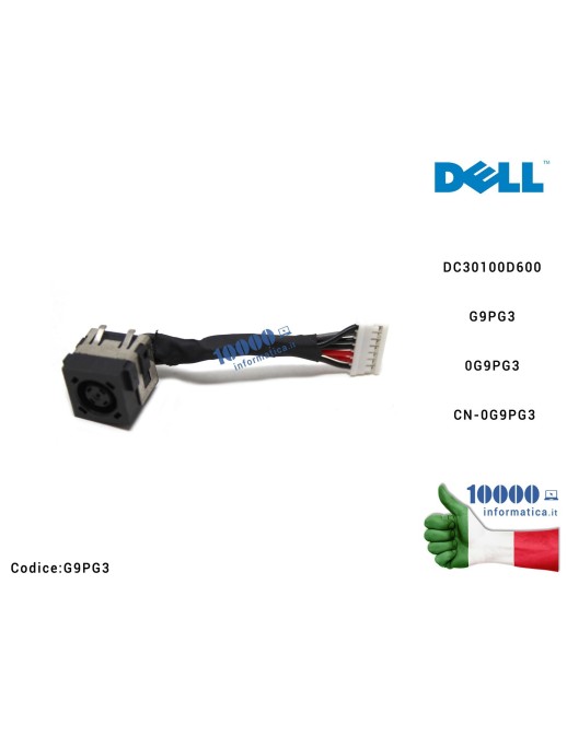 G9PG3 Connettore DC Power Jack PJ529 DELL Latitude E6320 E6329 DC30100D600 G9PG3 0G9PG3 CN-0G9PG3