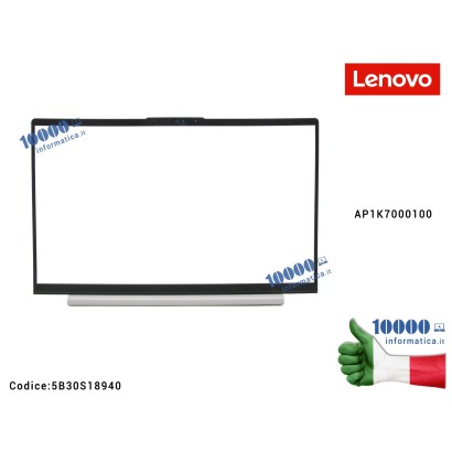 5B30S18940 Cornice Bezel LCD LENOVO IdeaPad 5-15IIL05 (81YK) 5-15ARE05 (81YQ) 5-15ITL05 (82FG) 5-15ALC05 [Grigio Platino] (PL...