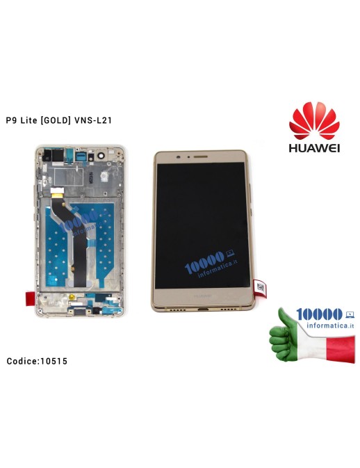 10515 Display LCD con Vetro Touch Screen + Frame HUAWEI P9 Lite [GOLD] VNS-L21