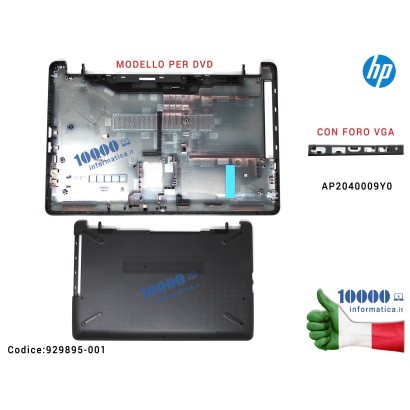 929895-001 Bottom Case Scocca Inferiore [Dark Ash Silver] HP Pavilion 15-BS 15-BW 250 G6 255 G6 TPN-C129 TPN-C130 (GRIGIO SCU...