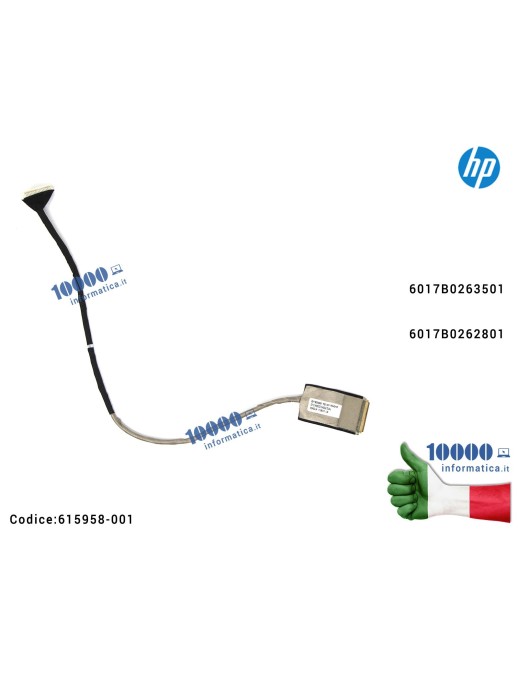 615958-001 Cavo Flat LCD HP ProBook 6540B 6445B 6550B 6555B 6440B 6017B0263501 6017B0262801 615958-001