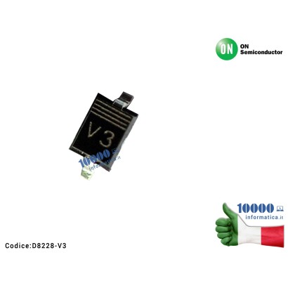 D8228-V3 Diodo Retroilluminazione Backlight SMD D8228 V3 D8258 (2 PIN) iPad 2 iPad 3 iPad 4 iPad Mini 2 Mini 4 (40V 1A) PMEG4...