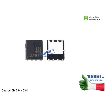 EMB04N03H IC Chip B04N03 B04N03R EMB04N03 B04 N03 804 N03R EMB04N03R EMB04N03H Mosfet Excelliance MOS QFN-8