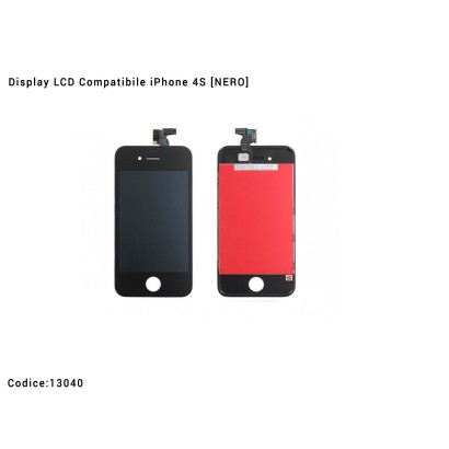 13040 Display LCD Compatibile iPhone 4S [NERO] Schermo Vetro Touch Screen