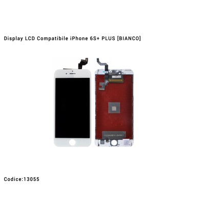 13055 Display LCD Compatibile iPhone 6S+ Plus [BIANCO] Schermo Vetro Touch Screen