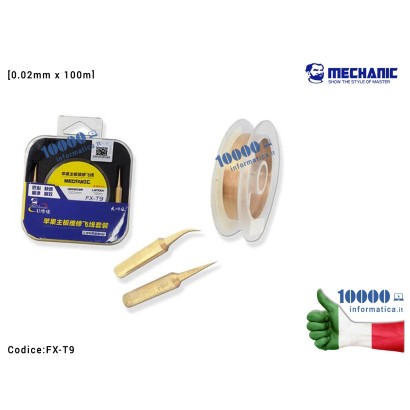 FX-T9 Filo in Rame MECHANIC FX-T9 [0,02mm x 100m] Riparazioni Piste Schede Madri Fingerprint Chip Link Wire Insulate Jump Line