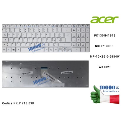 NK.I1713.09R Tastiera Italiana (BIANCA) ACER Aspire 5755G 5830T 5830TG V3-571 V3-572G V3-771G V5-561 E1-572P E5-571 [FRAME ES...