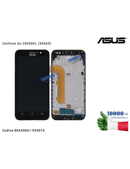 90AX00A1-R20010 Display LCD con Vetro Touch Screen ASUS ZenFone Go ZB500KL (X00AD) [NERO] (CON FRAME)