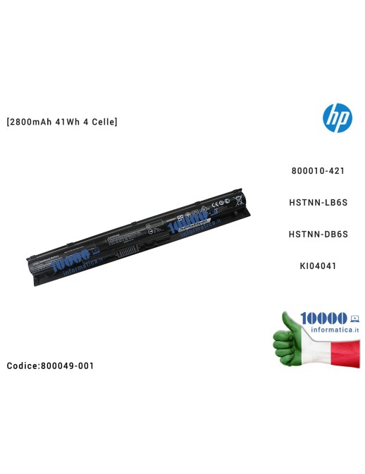 800049-001 Batteria HSTNN-LB6S HP Pavilion 14-AB 15-AB 15-AK 17-G 14-AB000 15-AB000 17-AB000 [2800mAh] KI04041 800010-421 HST...