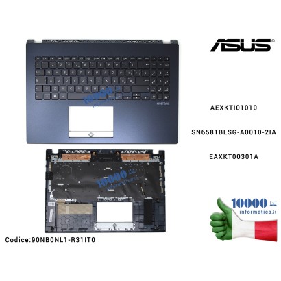 90NB0NL1-R31IT0 Tastiera Retroilluminata Italiana Completa di Top Case Superiore ASUS F571 X571 (Star Black) X571G X571GD X57...