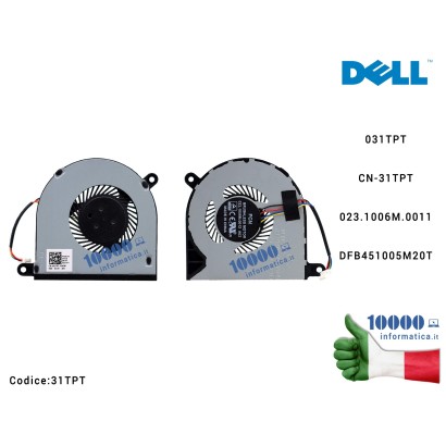 31TPT Ventola di Raffreddamento Fan CPU DELL Inspiron 5368 5378 5568 7569 13-7000 15-5000 023.1006M.0011 031TPT CN-31TPT DFB4...