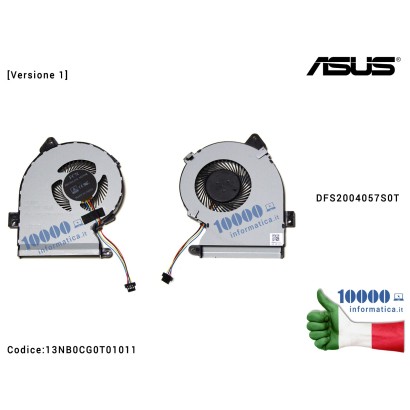 13NB0CG0T01011 Ventola Fan CPU ASUS VivoBook X540 F540 [Versione 1] F540S F540SA X540S X540SA X540L X540LA X540LJ X540YA DFS2...