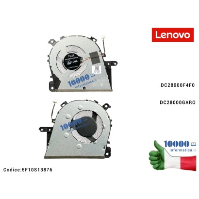 5F10S13876 Ventola Fan CPU LENOVO IdeaPad S145-14 S145-14IWL (81MU) 5F10S13876 FRU5F10S13876 DC28000F4F0 DC28000GARO
