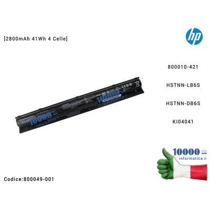 800049-001 Batteria HSTNN-LB6S HP Pavilion 14-AB 15-AB 15-AK 17-G 14-AB000 15-AB000 17-AB000 [2800mAh] KI04041 800010-421 HST...
