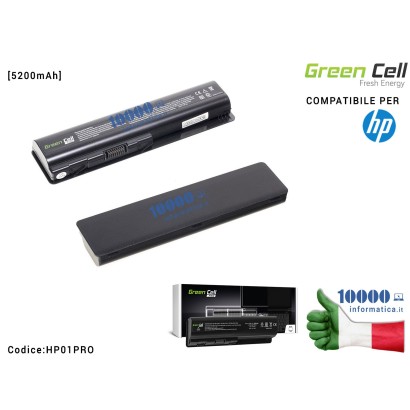 HP01PRO Batteria HSTNN-LB72 Green Cell Compatibile per HP G50 G60 G61 G70 CQ60 CQ61 CQ70 CQ71 [5200mAh]