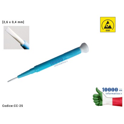 CC-25 Cacciavite Giravite Ceramico Antistatico ESD [2,6 x 0,4 mm] Scheda Madre Notebook Smartphone Tablet BGA PCB Board