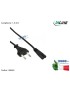 16654R Cavo di Alimentazione C7 InLine (2 POLI) Corda Alimentatore Notebook Presa Spina Italiana EuroPlug EU CEE IEC-320-C7 I...
