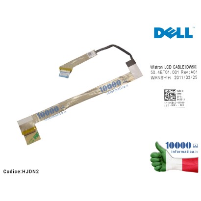 HJDN2 Cavo Flat LCD DELL Vostro 3500 V3500 WISTRON 50.4ET01.001 0HJDN2 HJDN2 CN-0HJDN2