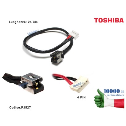 PJ527 Connettore di Alimentazione DC Power Jack PJ527 TOSHIBA C80 C850D C870 C870D C875 C875D L850 L850D L875D H000037850 [23...