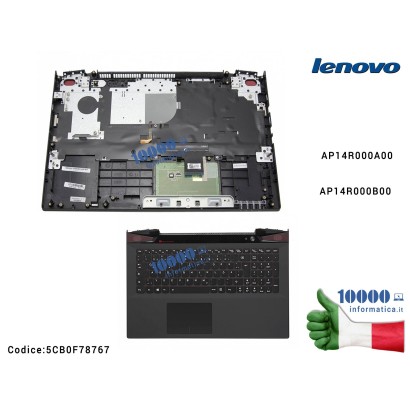 5CB0F78767 Tastiera Italiana Completa di Top Case Superiore LENOVO IdeaPad Y50-70 Y50-80 [RETROILLUMINATA] AP14R000A00 AP14R0...
