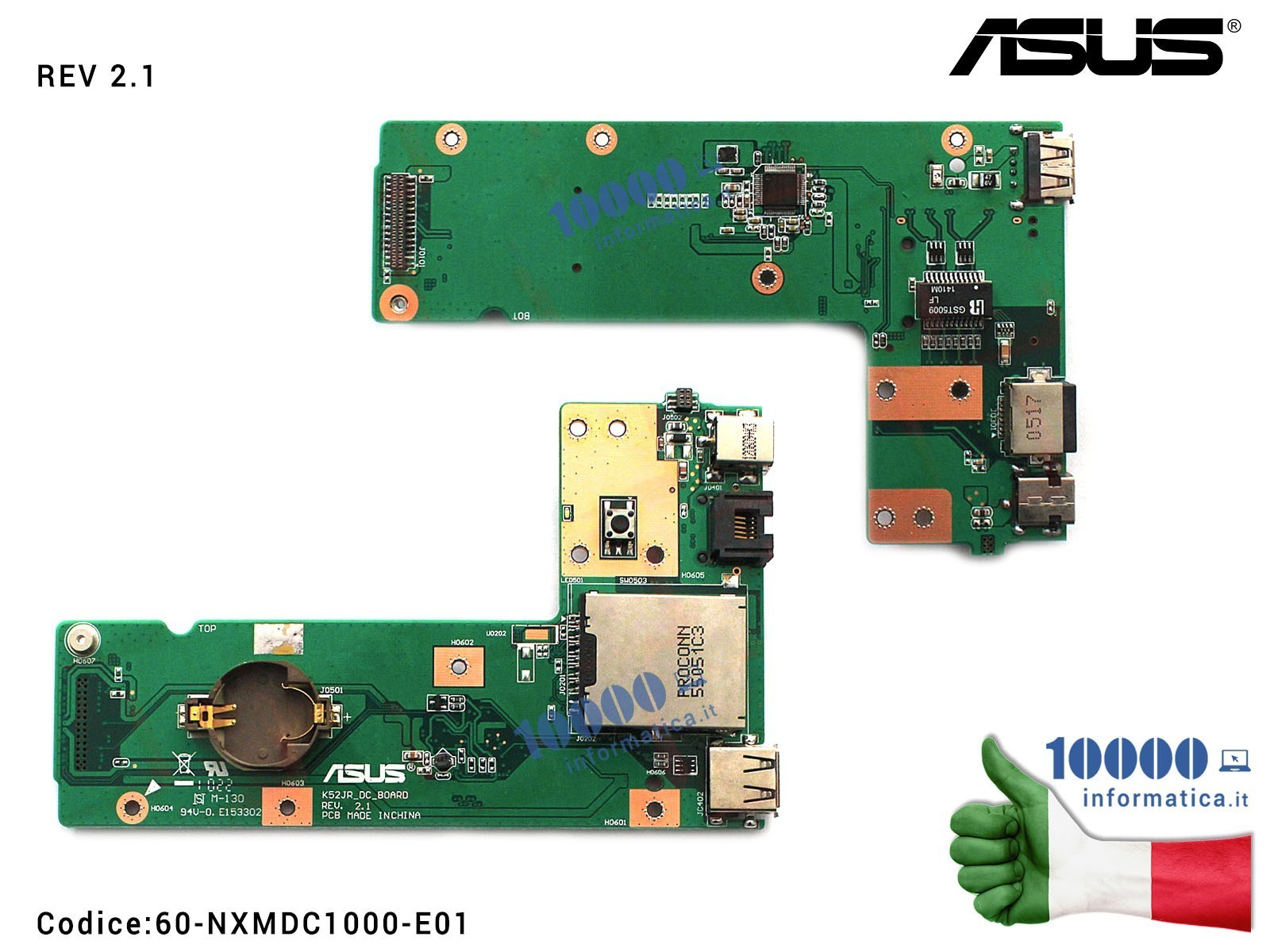 60-NXMDC1000-E01 Connettore DC Power PJ06X Board USB LAN ASUS K52 Series X52J K52J K52JC K52JK K52JT K52F K52D K52DR 60-NXMDC... 60-NXMDC1000-E01 Connettore DC Power PJ06X Board USB LAN ASUS K52 Series X52J K52J K52JC K52JK K52JT K52F K52D K52DR 60-NXMDC...
