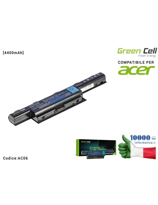 AC06 Batteria AS10D56 Green Cell PRO Compatibile per ACER Aspire 5740G 5741G 5742G 5749Z 5750G 5755G [4400mAh]