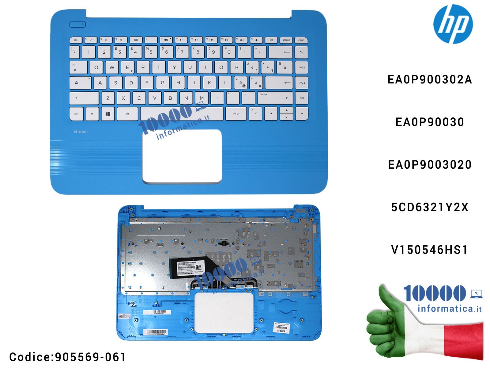 905569-061 Tastiera Italiana Completa di Top Case Superiore Palmrest HP Stream 14-AX 14-AX000 14-X004 14-AX010 EA0P900302A [A... 905569-061 Tastiera Italiana Completa di Top Case Superiore Palmrest HP Stream 14-AX 14-AX000 14-X004 14-AX010 EA0P900302A [A...