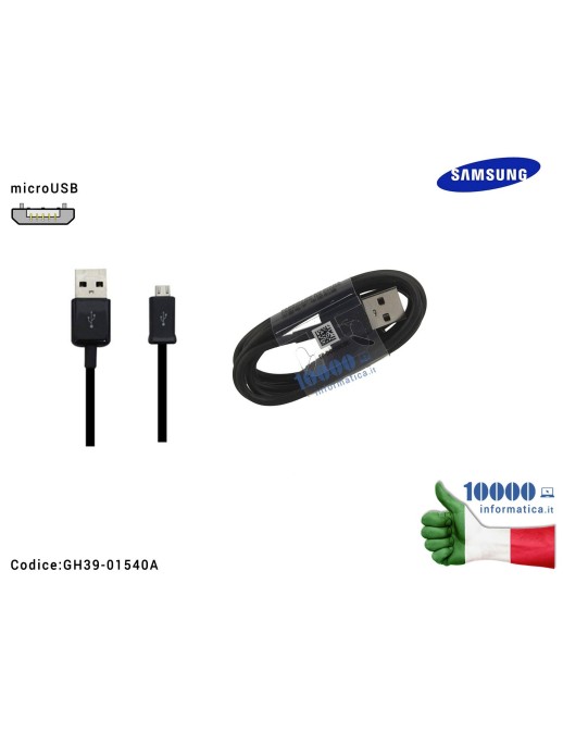ECB-DU4EBE Cavo Dati Ricarica microUSB SAMSUNG ECB-DU4EBE [NERO] (1,5 metri)