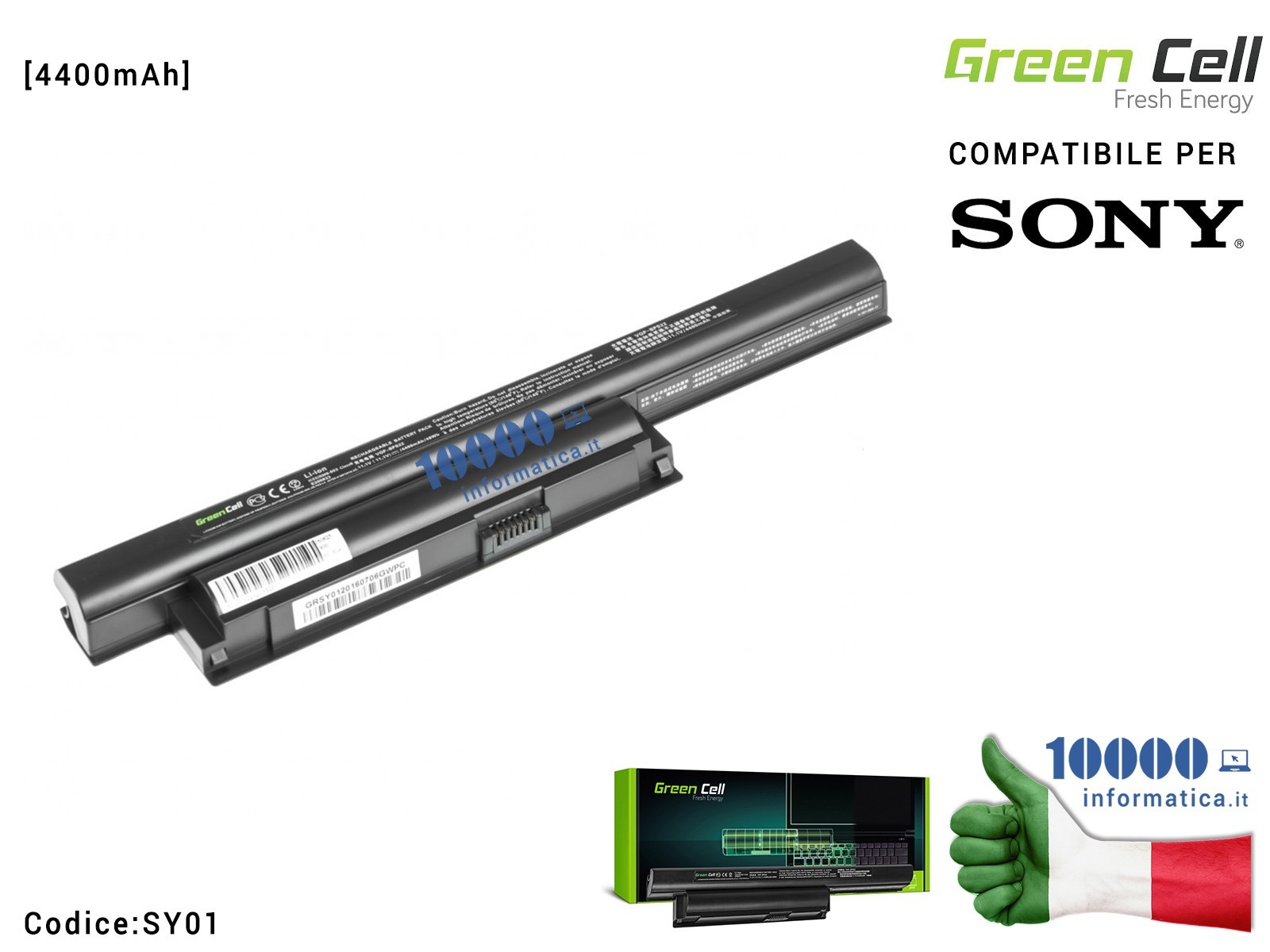 SY01 Batteria VGP-BPS22 Green Cell Compatibile per SONY VPC-EA VPC-EB VPC-EC PCG-91111M PCG-71211M PCG-61211M PCG-71212M [440... SY01 Batteria VGP-BPS22 Green Cell Compatibile per SONY VPC-EA VPC-EB VPC-EC PCG-91111M PCG-71211M PCG-61211M PCG-71212M [440...