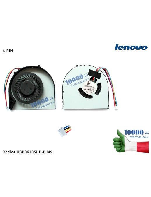 KSB06105HB-BJ49 Ventola Fan CPU LENOVO B480 B480A B485-B490 B590 M490 M495 E49 KSB06105HB-BJ49